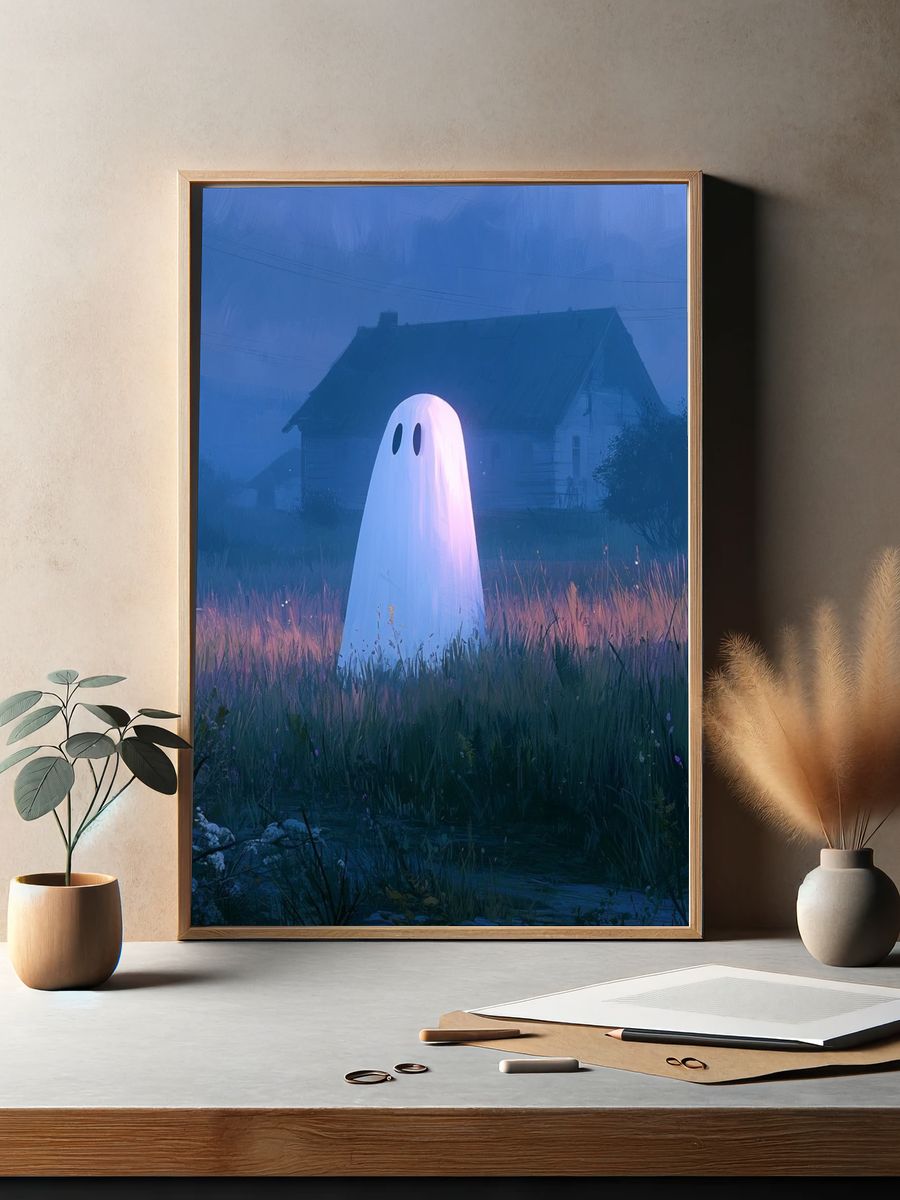 Ghost in the Meadow Illustration Poster. — room view 2