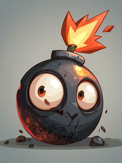 Cartoon Bomb Digital Art Poster.