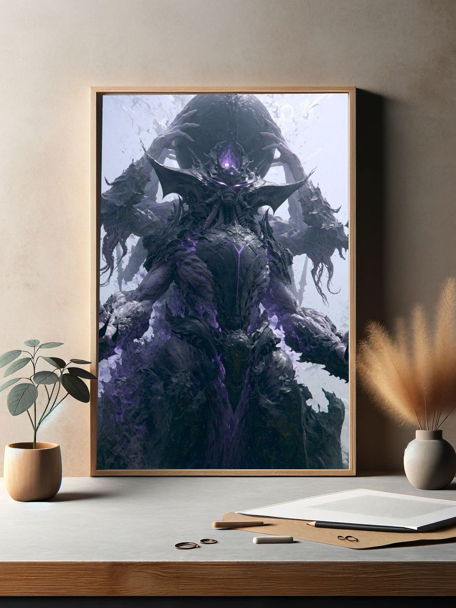 Dark Fantasy Demon Poster. — room view 2