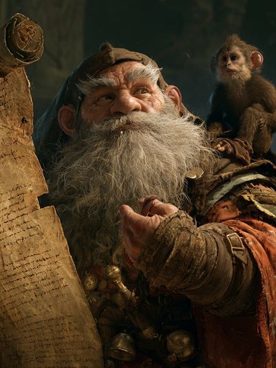 Wizard Monkey Fantasy Illustration Poster.