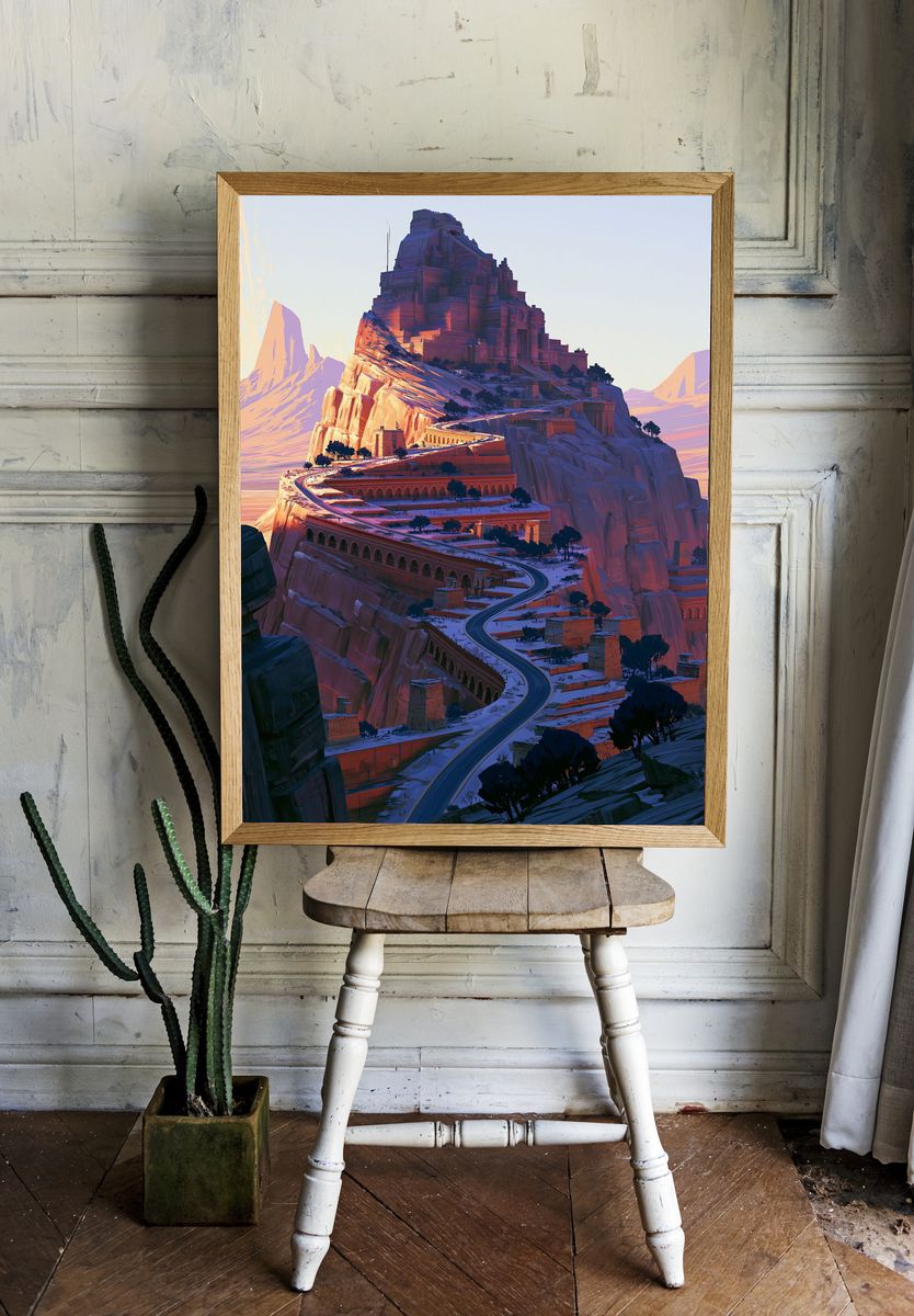 Mountain Citadel Landscape Print. — room view 1