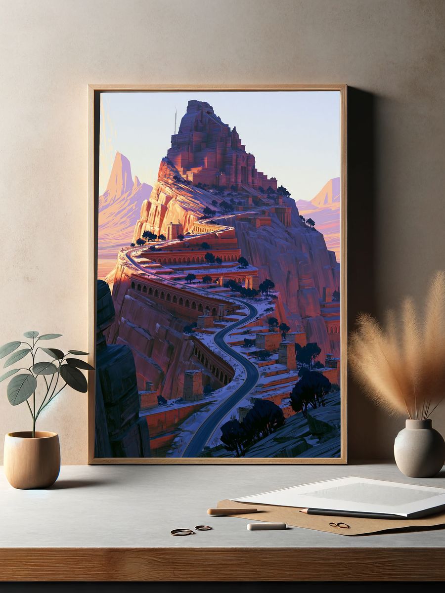 Mountain Citadel Landscape Print. — room view 2