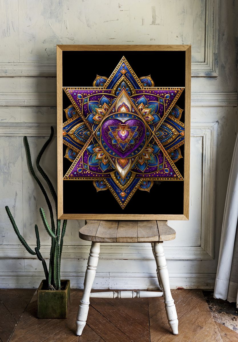 Sacred Geometric Mandala Print. — room view 1