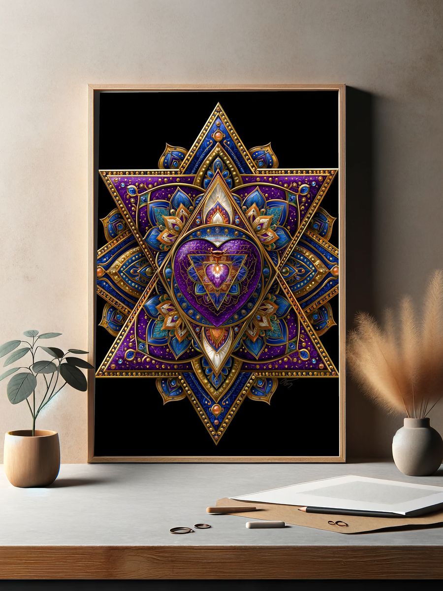 Sacred Geometric Mandala Print. — room view 2
