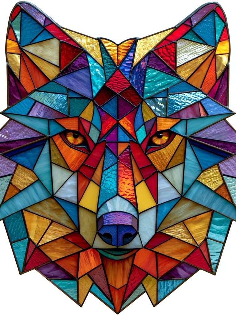 Geometric Wolf Illustration Poster. poster detail