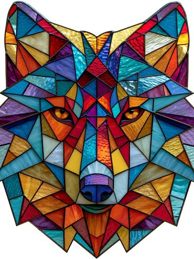 Geometric Wolf Illustration Poster.