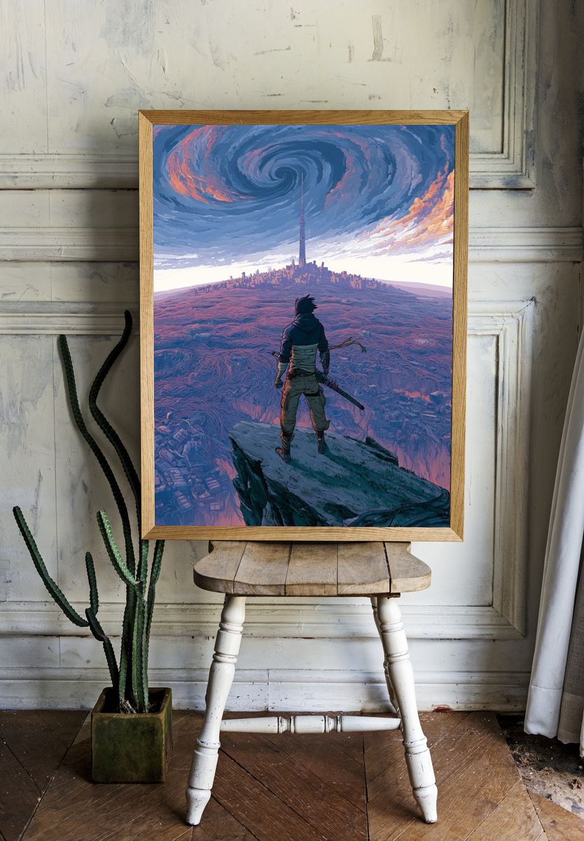 Storm Over the Tower Print. — room view 1