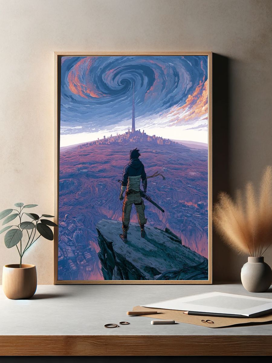 Storm Over the Tower Print. — room view 2