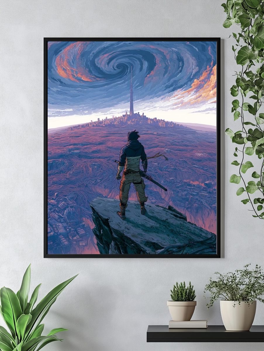 Storm Over the Tower Print. — room view 4