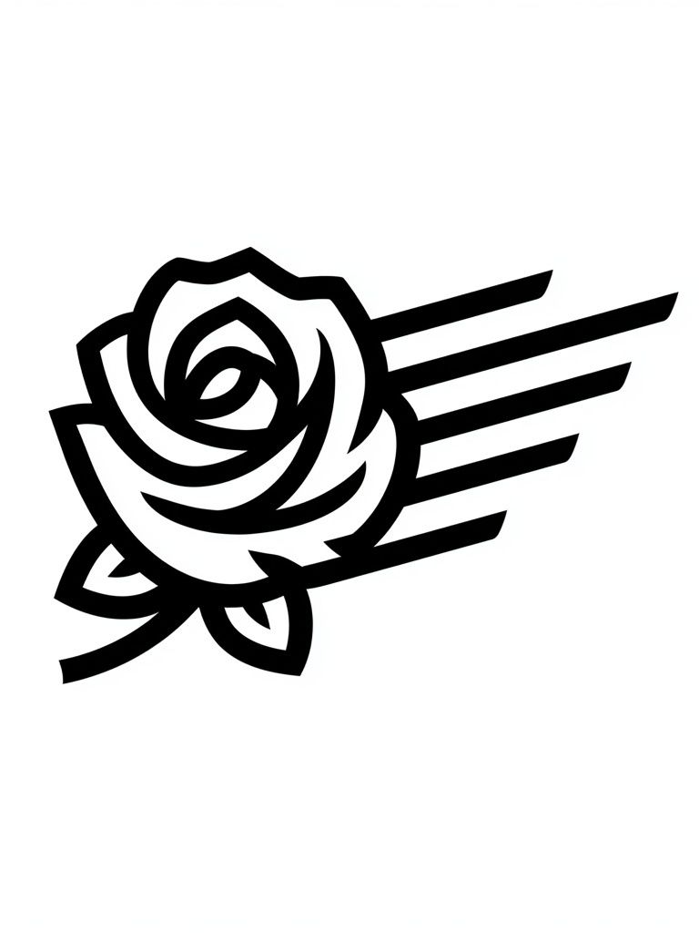 Black Rose Minimalist Print. poster detail