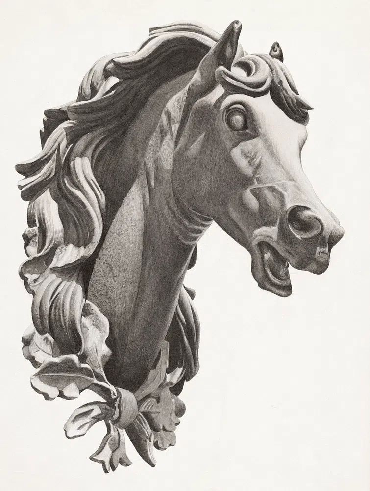 Decorative Horse's Head (ca.1938) Albert. poster — illustration art