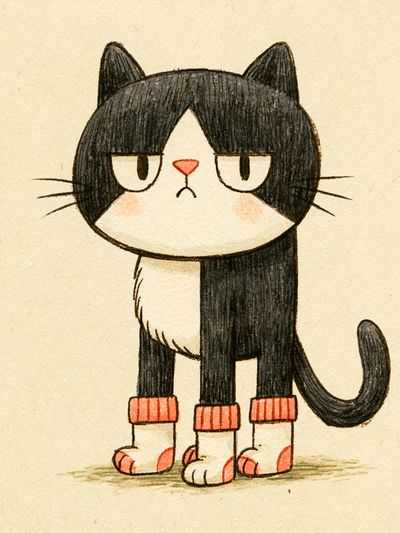 Grumpy Cat Illustration Poster.