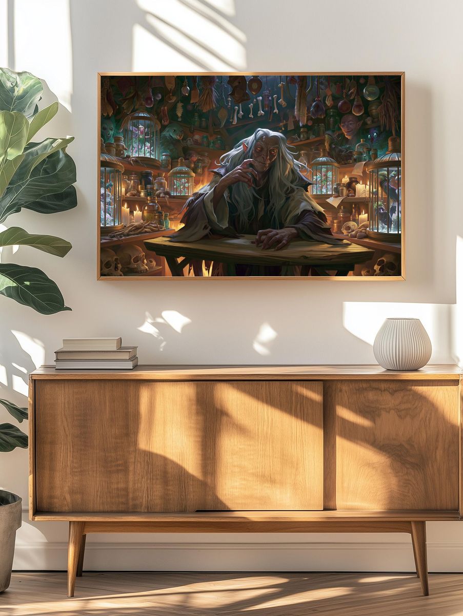 Dark Fantasy Witch Workshop Print. — room view 3