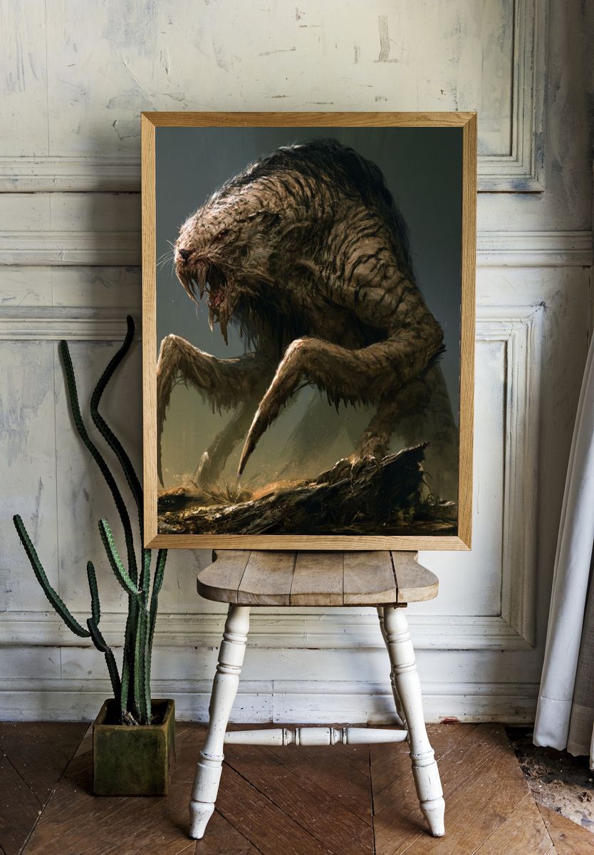 Monster Creature Digital Art Poster. room preview