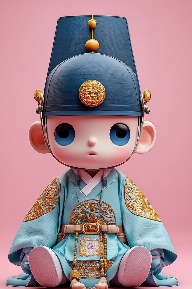 Cute Korean Doll Illustration Poster. poster — illustration art