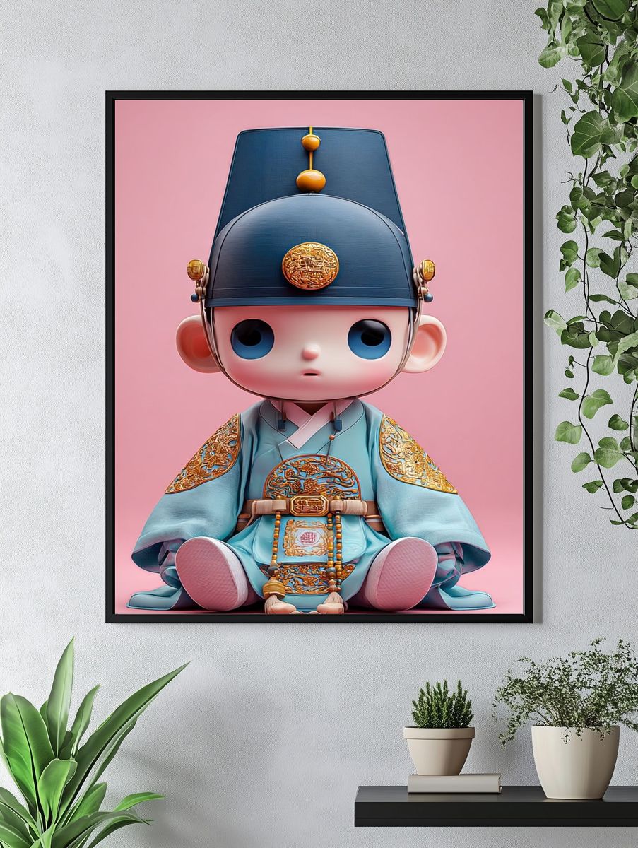 Cute Korean Doll Illustration Poster. — room view 4