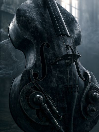 Steampunk Cello Illustration Poster.