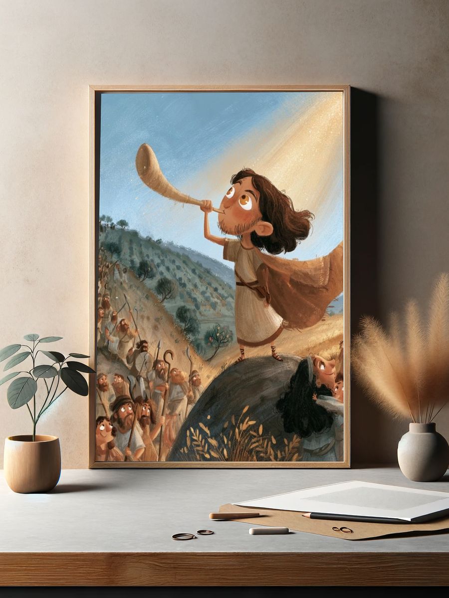 David and Goliath Illustration Poster. — room view 2
