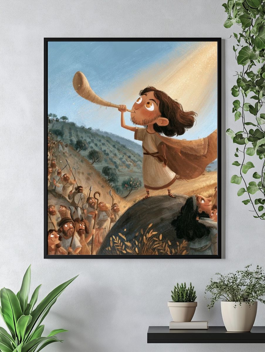David and Goliath Illustration Poster. — room view 4