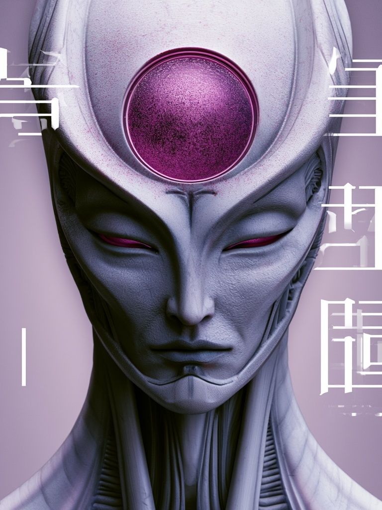 Cyber Mystic Portrait Poster. poster — illustration art