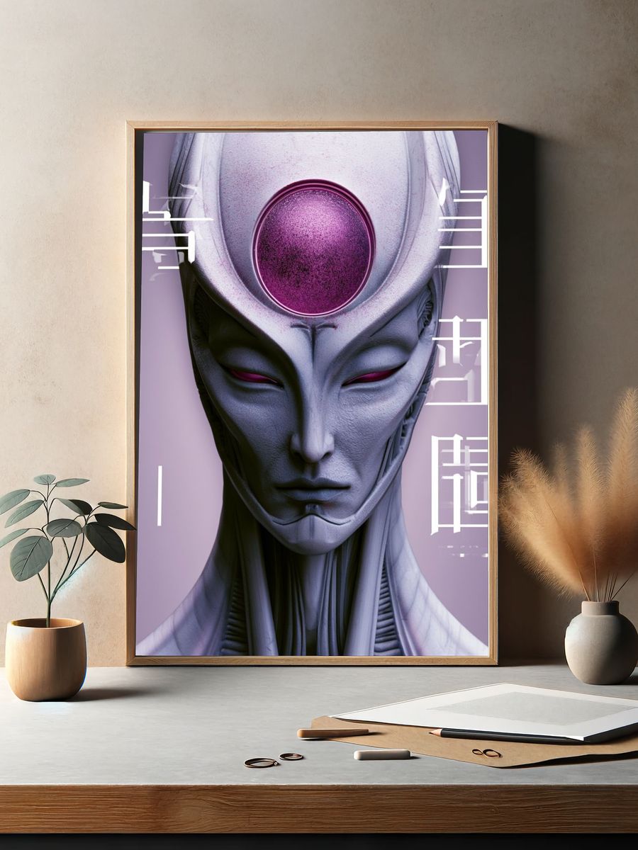 Cyber Mystic Portrait Poster. — room view 2