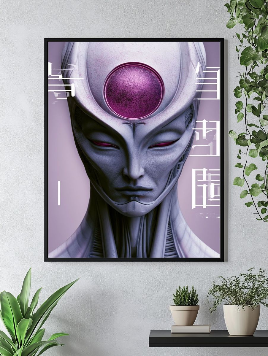 Cyber Mystic Portrait Poster. — room view 4