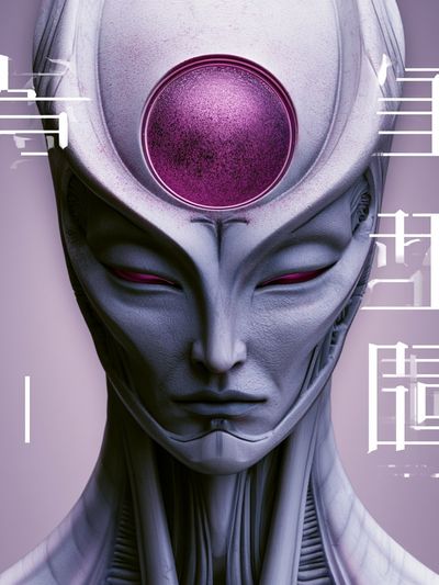 Cyber Mystic Portrait Poster.