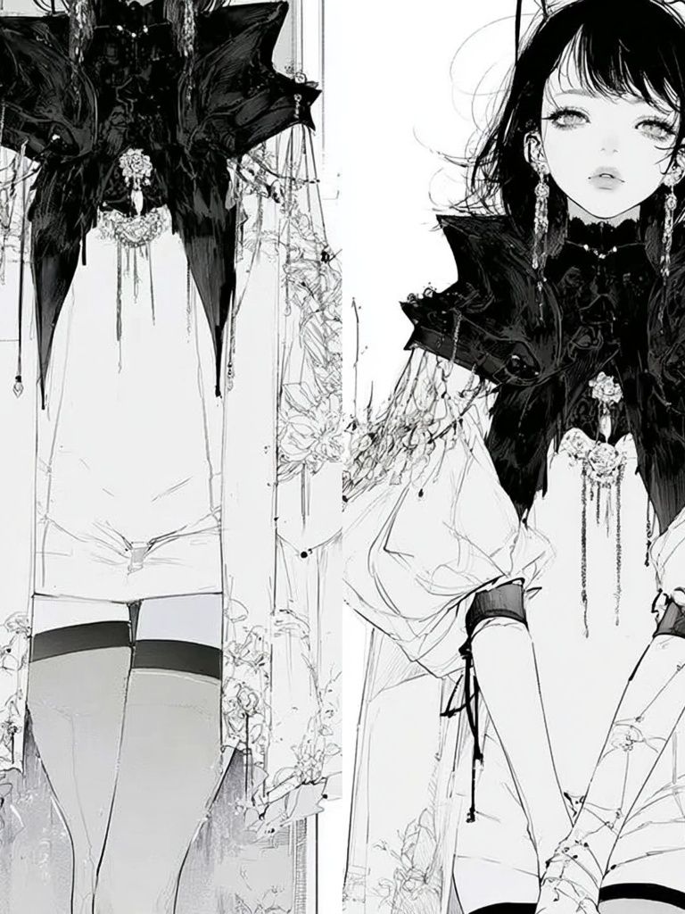 Gothic Fashion Girl Illustration Poster. poster — illustration art
