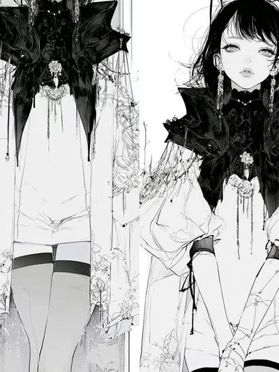 Gothic Fashion Girl Illustration Poster. poster print