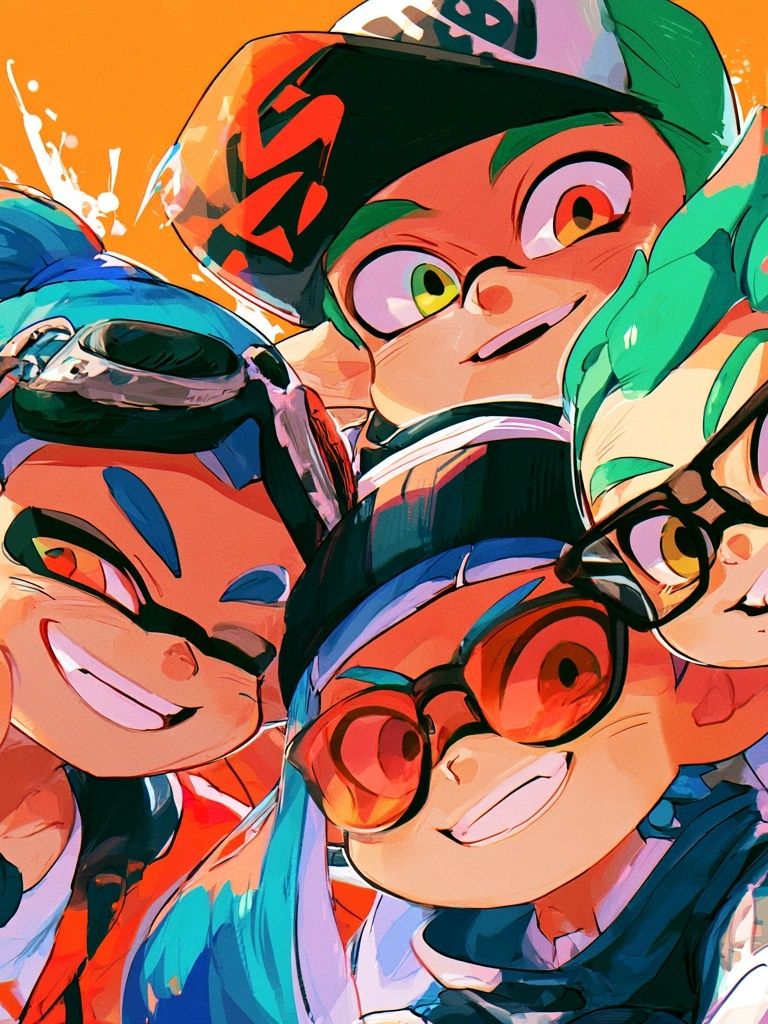 Colorful Cartoon Squad Poster. poster — illustration art
