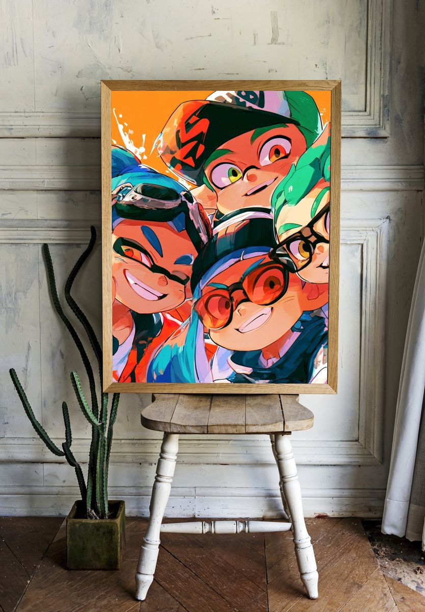 Colorful Cartoon Squad Poster. room preview