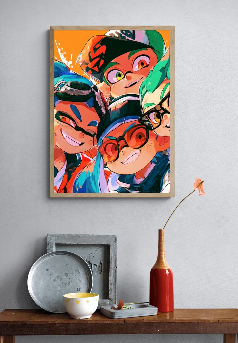 Colorful Cartoon Squad Poster. — room view 3