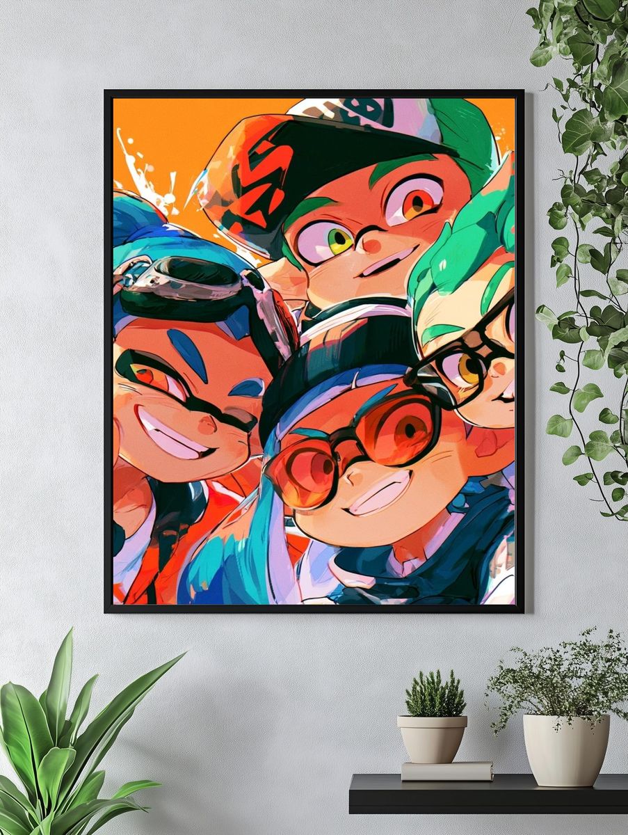Colorful Cartoon Squad Poster. — room view 4