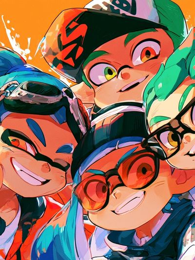 Colorful Cartoon Squad Poster. poster
