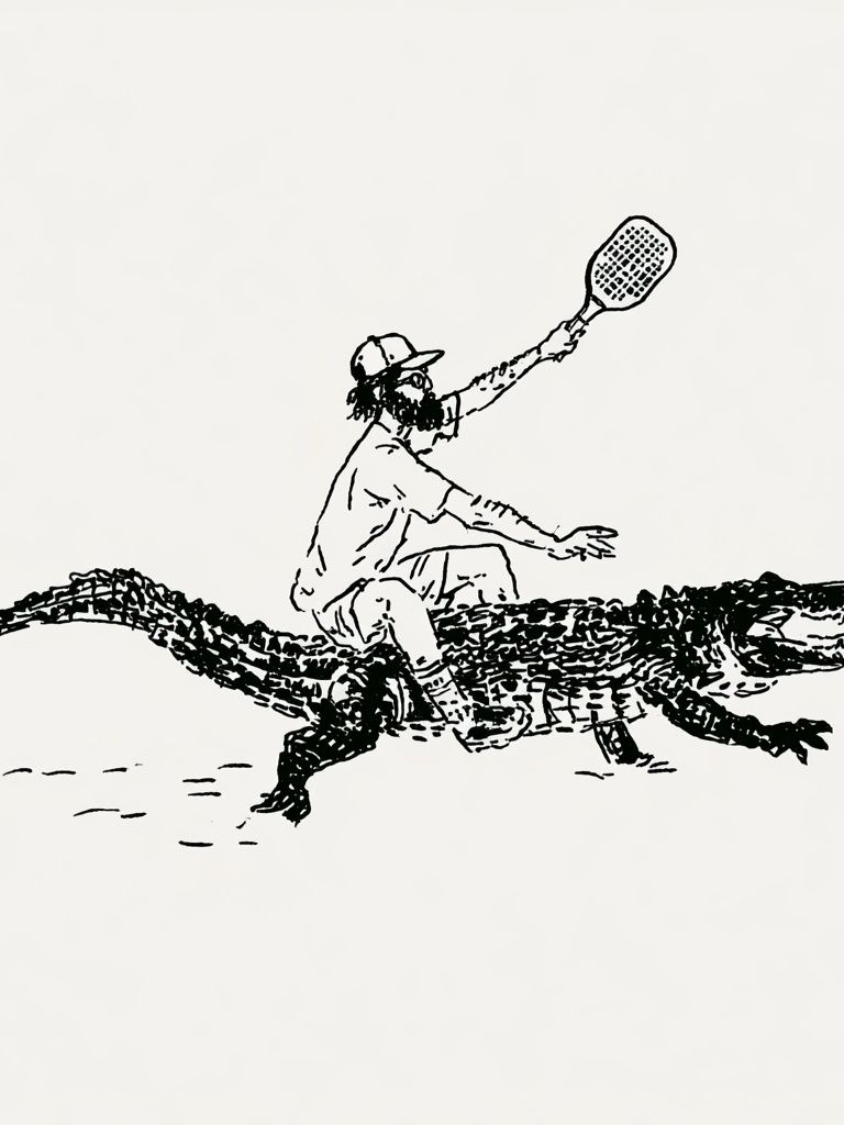 Alligator Rider Illustration Poster. poster — illustration art