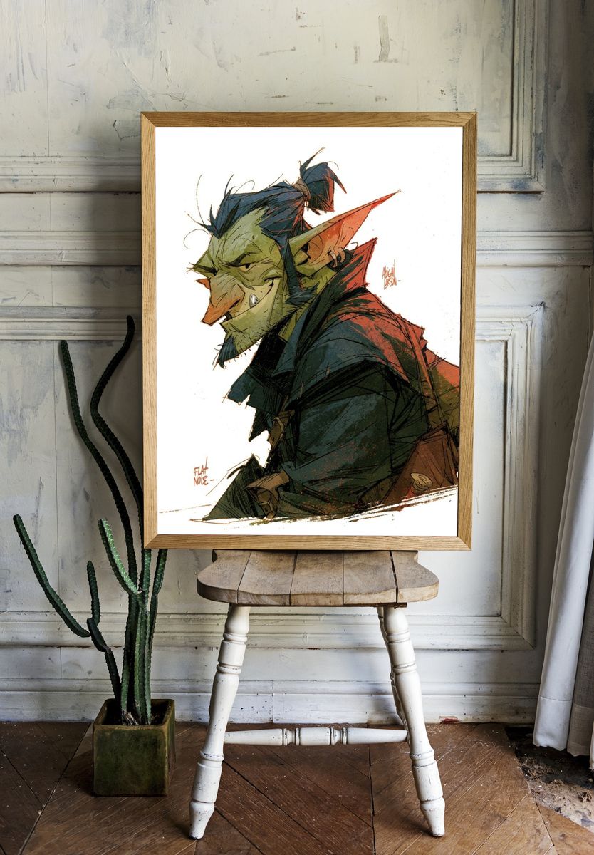 Red Bird Commander Illustration Poster. room preview