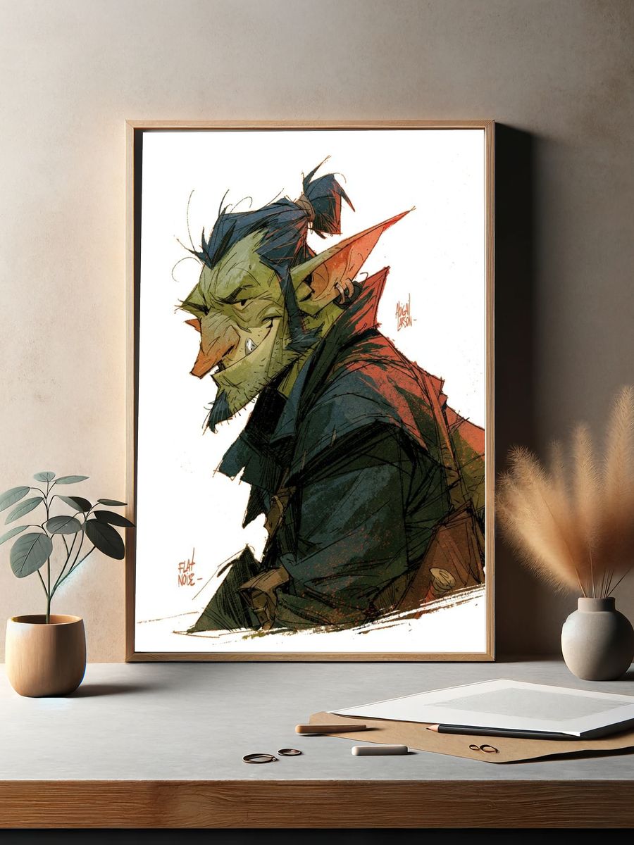 Red Bird Commander Illustration Poster. — room view 2