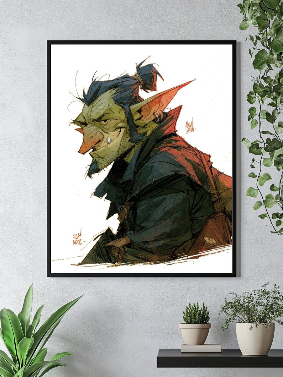 Red Bird Commander Illustration Poster. — room view 4