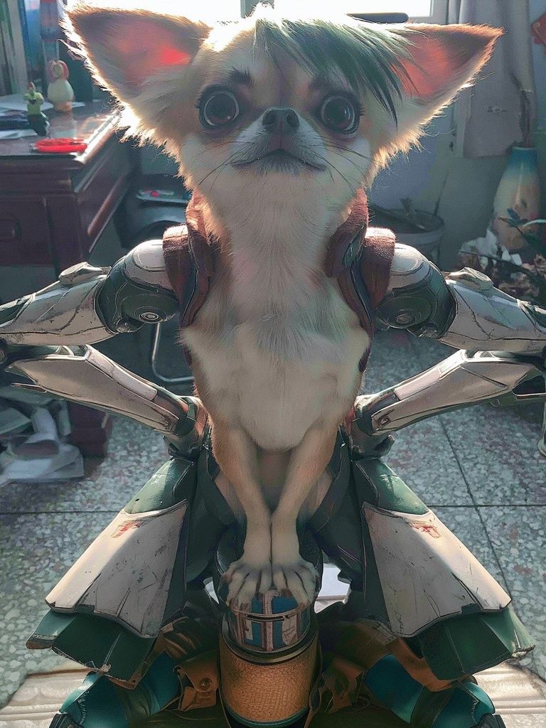 Cyber Chihuahua Portrait Poster. poster — illustration art