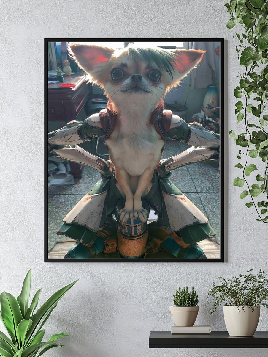Cyber Chihuahua Portrait Poster. — room view 4