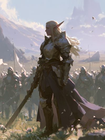 Elf Warrior Fantasy Illustration Poster.