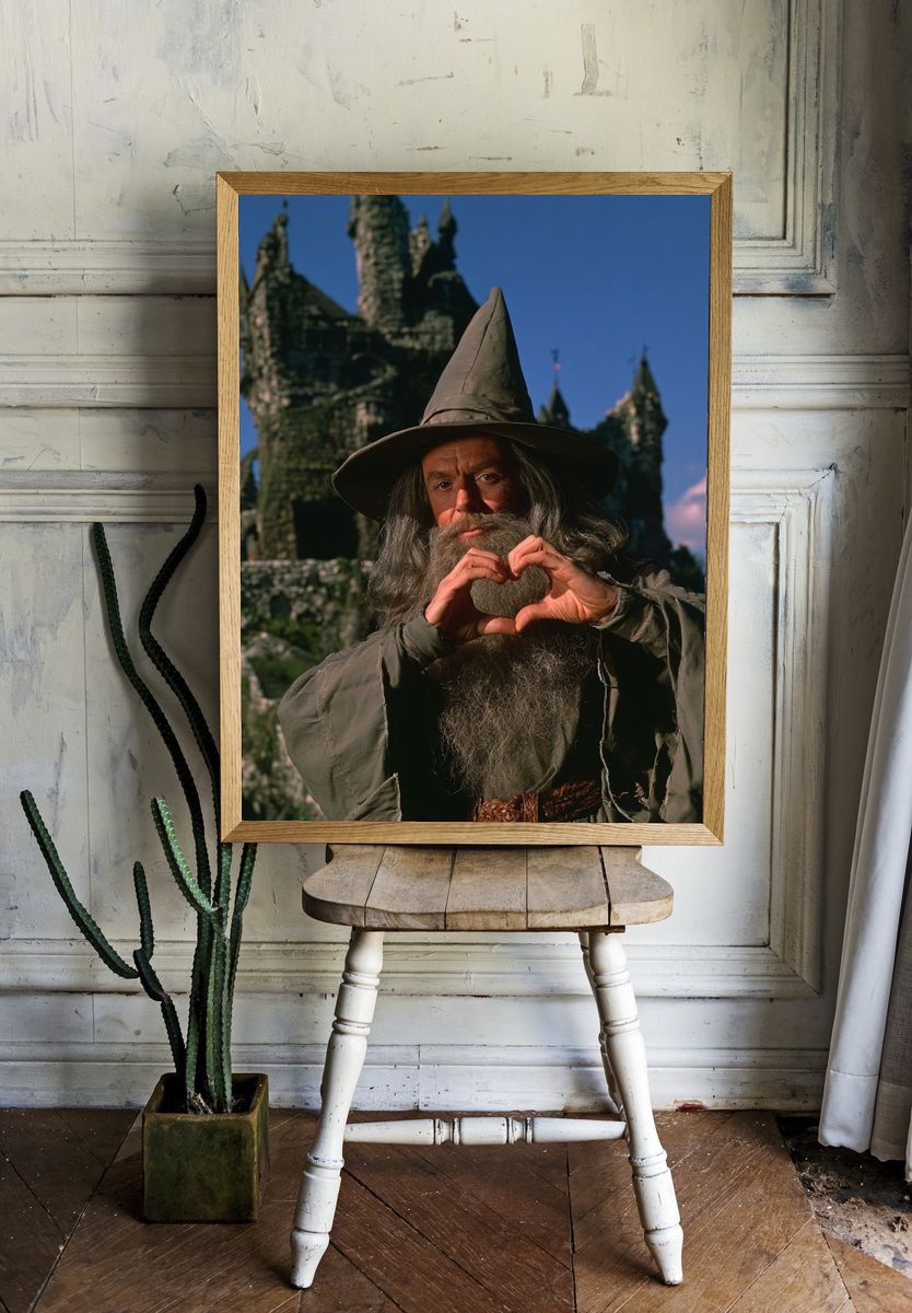 Wizard Portrait Fantasy Print. room preview