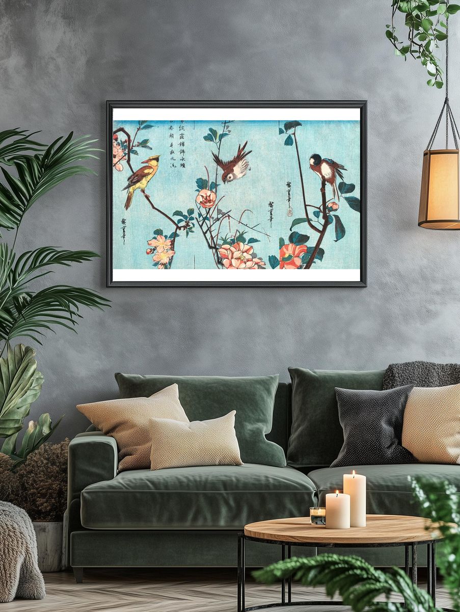Japanese birds flowers (1833) vintage. — room view 4