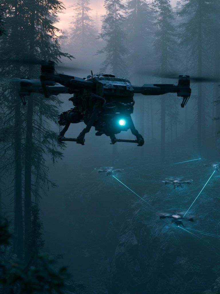 Drone Forest Surveillance Poster. poster detail