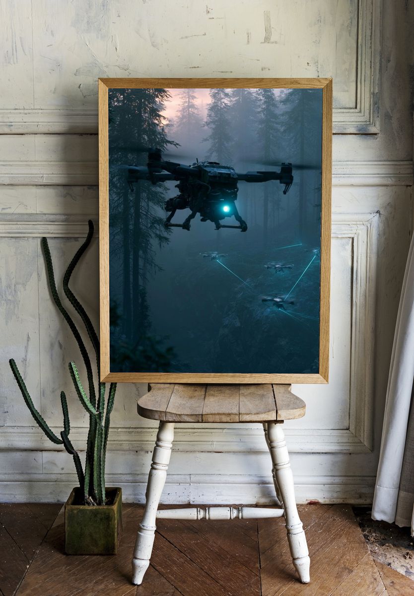 Drone Forest Surveillance Poster. — room view 1