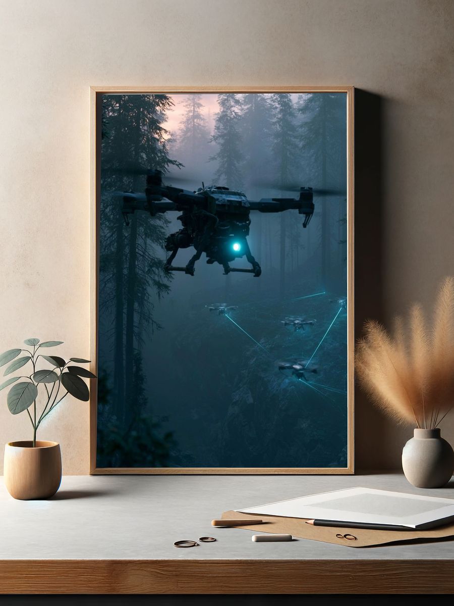 Drone Forest Surveillance Poster. — room view 2