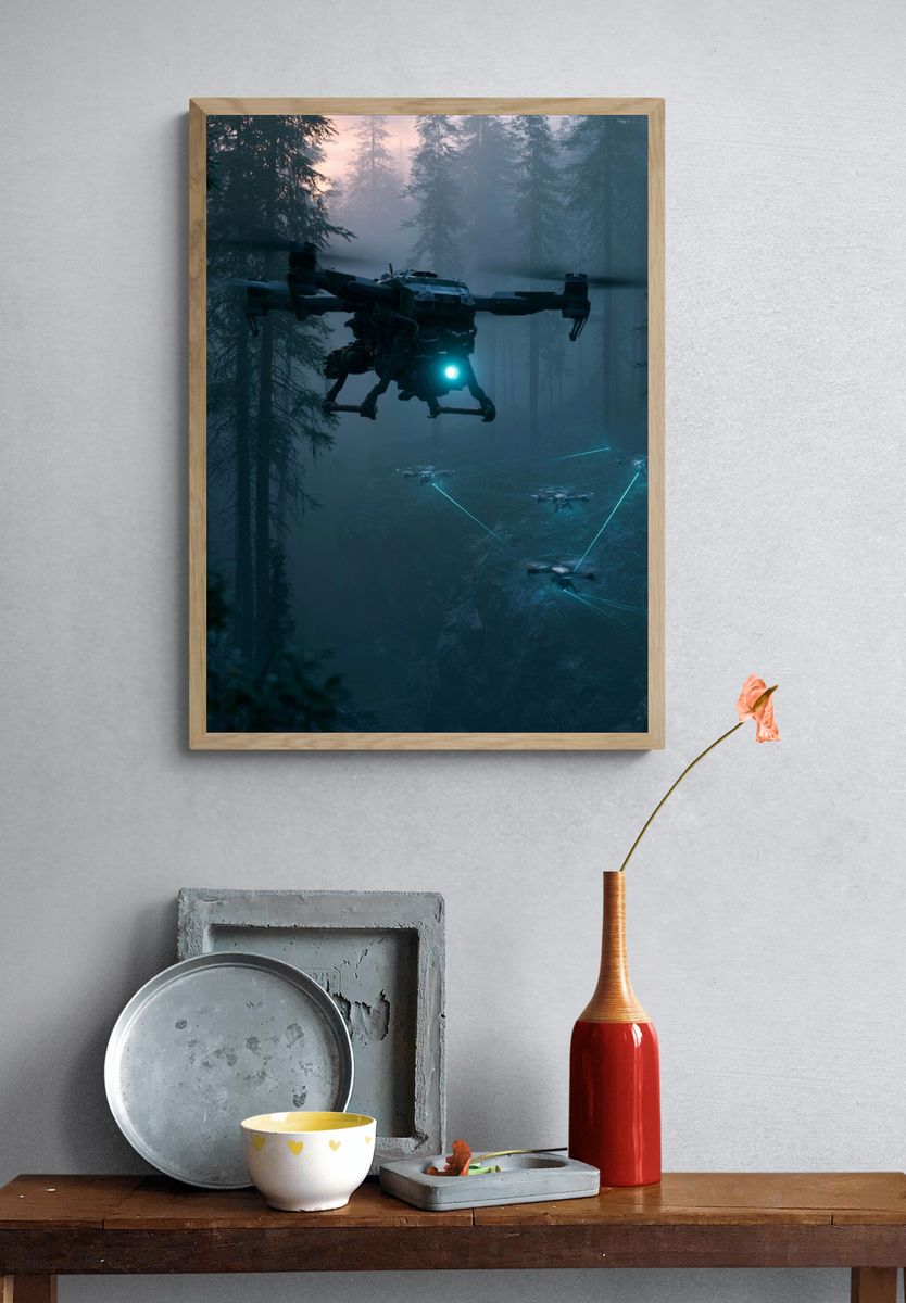 Drone Forest Surveillance Poster. — room view 3