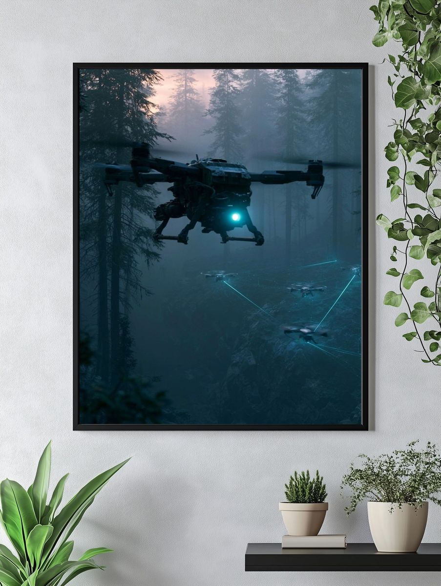 Drone Forest Surveillance Poster. — room view 4