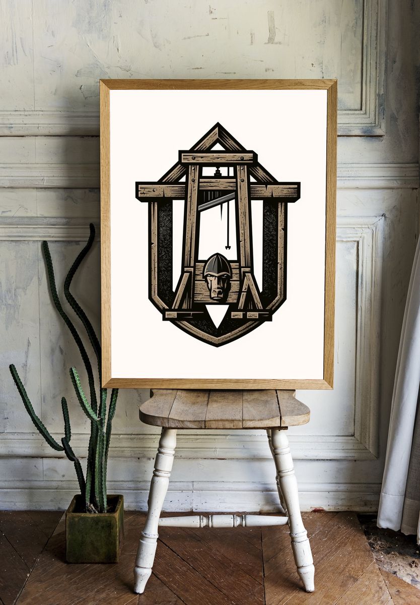 Medieval Siege Engine Illustration Poster. — room view 1