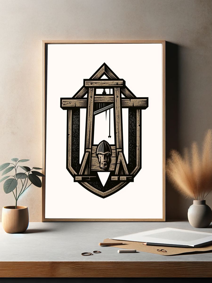 Medieval Siege Engine Illustration Poster. — room view 2